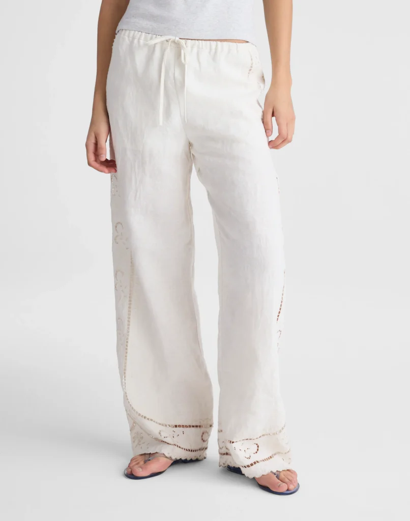 Eyelet Drawstring Pants