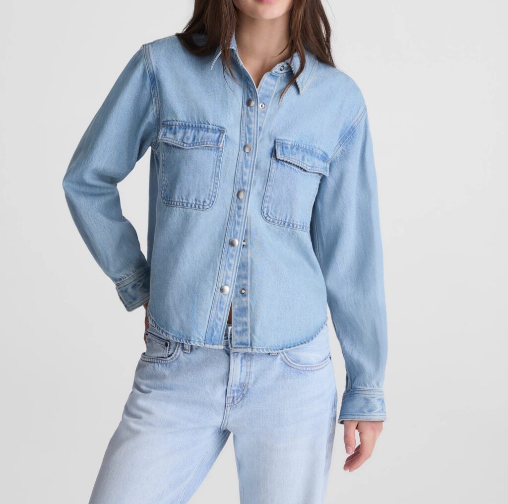 Airy Denim Relaxed Shirt-Jacket