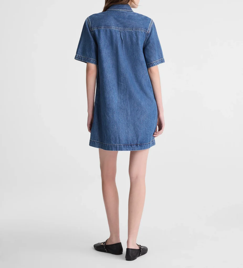 Airy Denim Boxy Mini Shirtdress - hover