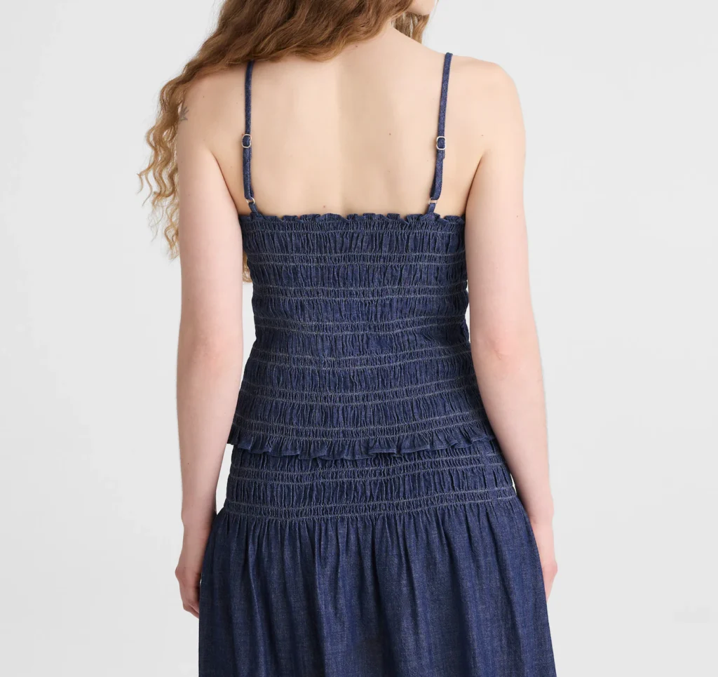 Denim Smocked Tank - hover
