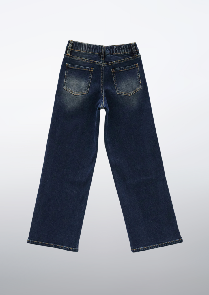 Wide Leg Jeans with Elastic Waist - hover